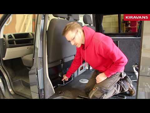 Видео: Kiravans — Эксплуатация и обслуживание поворотного двухсекционного сиденья VW T5 T6