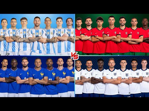 Видео: Аргентина против Бразилии против Португалии против Франции против Англии 2025 🔥| Сравнение лучших...