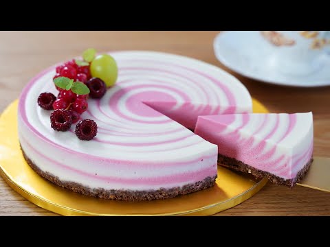 Видео: Супер простой рецепт / Без выпечки / Без яиц / Рецепт малинового чизкейка / Торт Зебра / Мера чашки