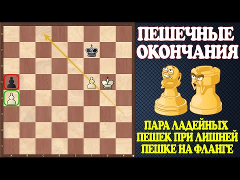 Видео: Шахматы. Учебник эндшпиля №18. Пешечные окончания. Пара ладейных пешек при лишней на другом фланге