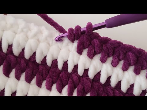 Видео: Бархатное детское одеяло крючком для начинающих ~ Схема вязания детского одеяла крючком