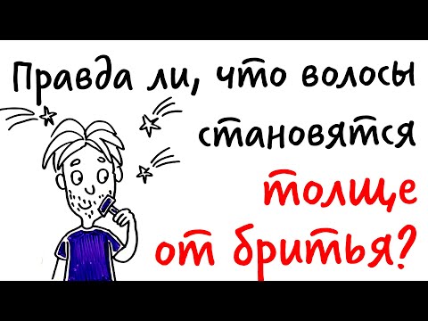 Видео: Становятся ли волосы ТОЛЩЕ И ГУЩЕ от БРИТЬЯ? — Научпок