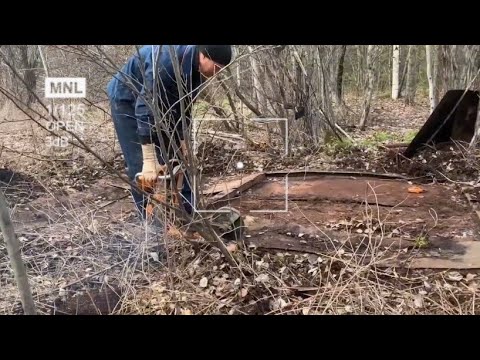 Видео: В лесу нашел огромный щит весом тонна. Урал выручает.