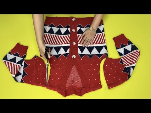 Видео: [DIY] Никогда не выбрасывайте вязаный кардиган, который вы не носите.