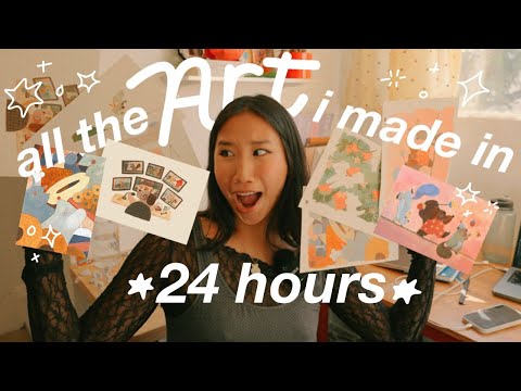 Видео: Я нарисовал 6 картин за 24 часа 🎨 PEACHTOBER ART VLOG