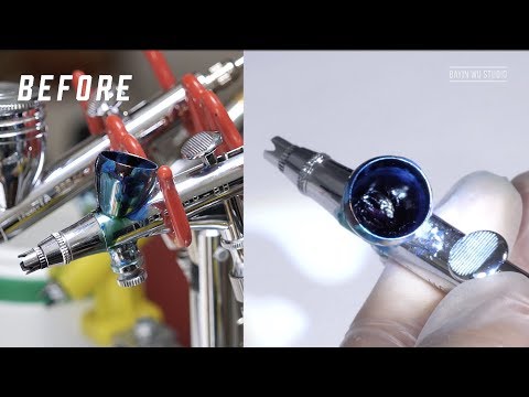 Видео: Я забывал чистить аэрограф целый месяц...(Очистка/восстановление полностью засорившегося аэрографа)