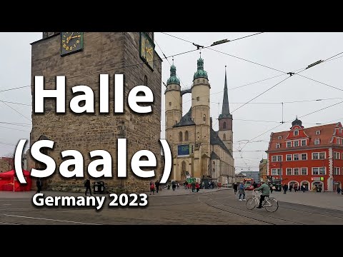 Видео: 🇩🇪  Halle (Saale) центральная площадь . Германия. 23/01/2023  OK-TV