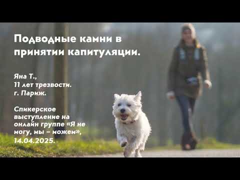 Видео: Яна Т. 11 лет трезвости, г. Париж. Подводные камни в принятии капитуляции.