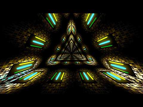 Видео: 🎬 VisionKanal 4K – Золотой Неоновый Треугольный Тоннель | VJ [Без Звука – 2 Часа]