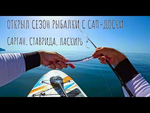Видео: САРГАН и СТАВРИДА с САП-доски, ЛАСКИРЬ, а также ПОДВОДНАЯ СЪЕМКА рыб Черного моря