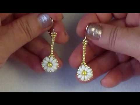 Видео: Серьги ромашки из бисера