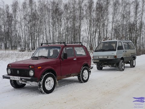 Видео: Покатушки на Ниве с ватрушкой и Nissan Largo