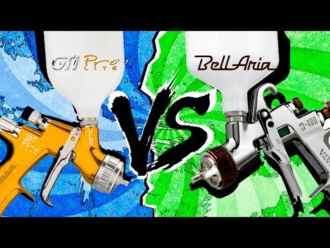 Видео: Сравнение краскопультов Anest Iwata W400 Bellaria и Devilbiss GTI Pro Lite Авторемонт для начинающих