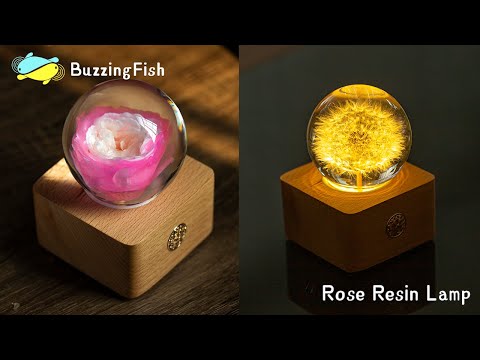 Видео: Сделать ночник из розы и одуванчика | Смола Лампа