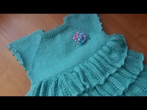 Видео: Платье для девочки спицами
