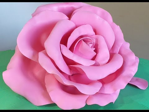 Видео: Diy Foam Flowers making.Ростовая роза из фоамирана.Часть 2 сборка, чашелистик.Big flowers