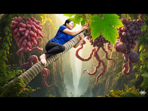 Видео: Сбор 1000 кг редкого черного винограда и продажа на рынке – Жизнь в деревне