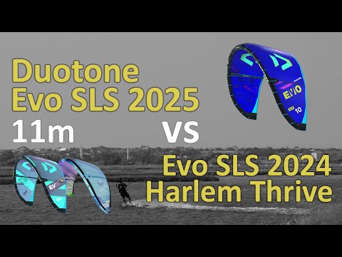 Видео: Duotone Evo SLS 2025 vs Duotone Evo SLS 2024 vs Harlem Thrive | 11m kite test | Дуотон Эво СЛС 2025