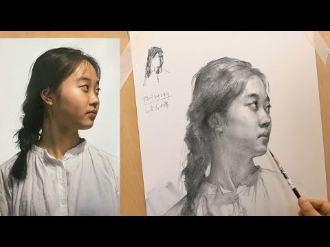 Видео: Удивительная техника карандашного портрета художника