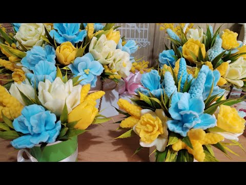 Видео: Мыловарение /весенние букеты /от большого до маленького