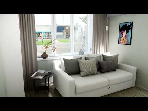 Видео: Интерьер проходной комнаты с уединенным рабочим местом для девушки