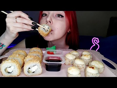 Видео: РОЛЛЫ СУШИ МУКБАНГ/sushi rolls mukbang