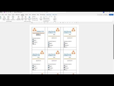 Видео: Визитна картичка в MS WORD