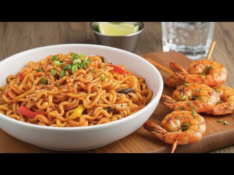 Видео: Лапша Булдак острое искушение | с креветками и грибами