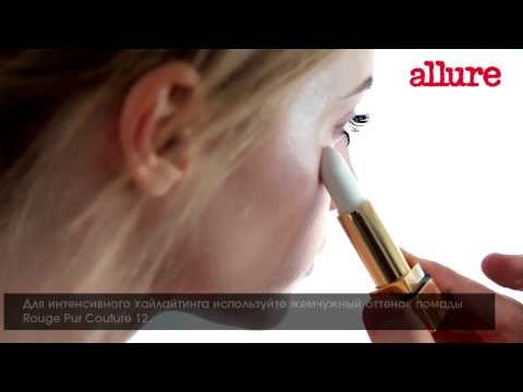 Видео: Эффект влажного макияжа в розовых тонах от YSL