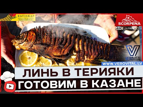 Видео: Готовим целого линя маринованного в соусе терияки в казане