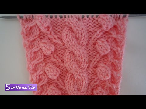 Видео: Узор КОСА с ШИШЕЧКАМИ для шапочки, свитера. Вязание спицами + схема / Узоры  № 272