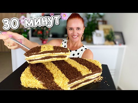 Видео: Торт МЕДОВИК за 30 минут Без раскатки коржей Праздничный стол Люда Изи Кук медовик быстрый ПОЛОСАТИК