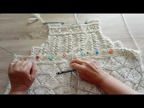 Видео: МК ажурный кардиган - Часть 2, полочки #медведьвяжет #медведьвкардигане