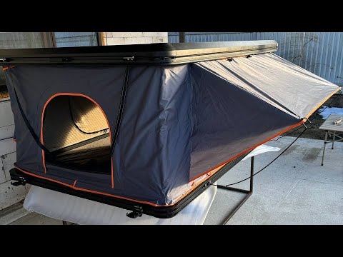 Видео: Палатка на крышу машины 145х215 с алюминиевым корпусом