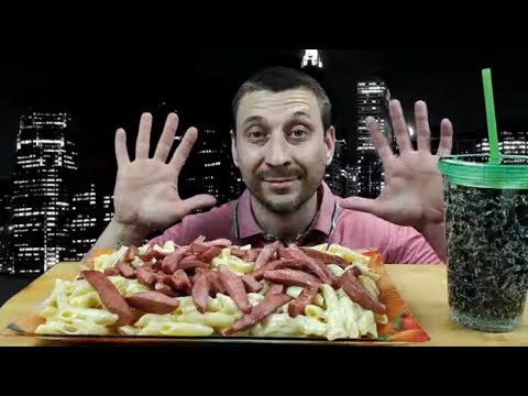 Видео: МУКБАНГ МАКАРОНЫ С СЫРОМ И КОЛБАСОЙ | MUKBANG MACARONI WITH CHEESE AND SAUSAGE #sausage #macaroni