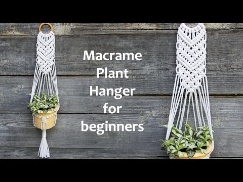 Видео: Macrame Plant Hanger for Beginners | Макраме Кашпо | Plant Hanger Tutorial | Макраме для Начинающих