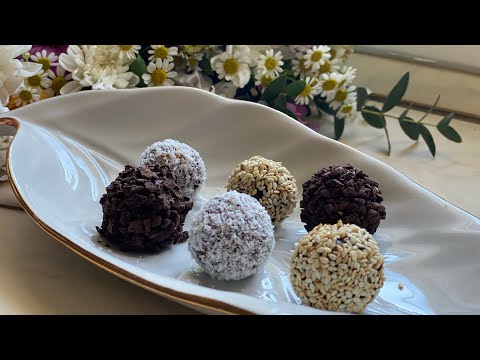 Видео: Конфеты из фиников и орехов ПП | Трюфели из фиников за 30 минут | Raw date candies recipe