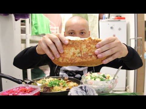 Видео: Жареная картошка с грибами (анекдот) МУКБАНГ MUKBANG