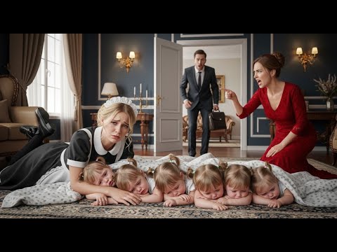 Видео: 6 близнецов миллиардера умоляют: "Спать на полу — нет!". Пока горничная приютила их, отец кричит