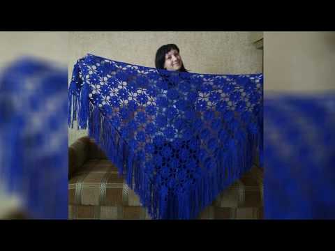 Видео: Мотив для шали крючком+небольшая болталка о кавказской пряже(crochet shawl pattern)