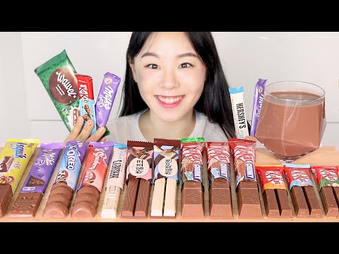 Видео: SUB) ASMR Mukbang Шоколадный батончик Десерт Мукбанг Oreo Hershey's Milka Kitkat Milk Cookie