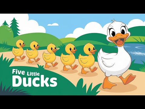 Видео: Пять маленьких утят — анимационное музыкальное видео для детей — весёлая детская песенка
