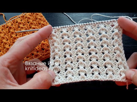 Видео: Ажурный узор "Вертикальные дорожки" спицами!