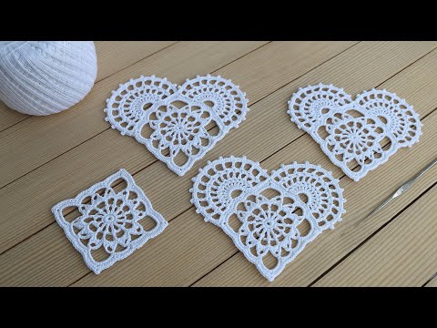 Видео: ВЯЗАНИЕ КРЮЧКОМ кружевное СЕРДЕЧКО на основе квадратного мотива МК Crochet Doily EASY Heart tutorial