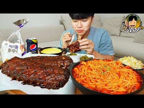 Видео: ASMR MUKBANG | острая лапша, сырное фондю, свиные ребрышки рецепт ! принимать пищу
