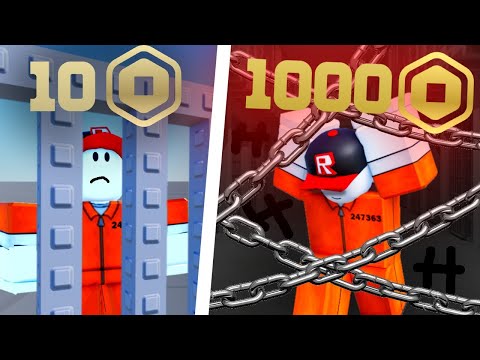 Видео: Тюрьма за 10 Robux vs 1000 Robux в Roblox
