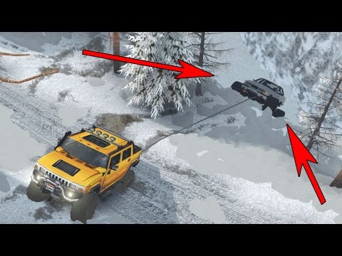 Видео: СПАСЕМ BMW С СНЕЖНОЙ ПРОПАСТИ - ЗИМНИЙ SPINTIRES