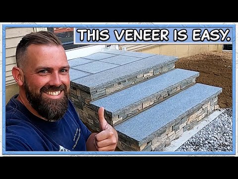 Видео: Установка ступеней из каменного шпона — простой способ
