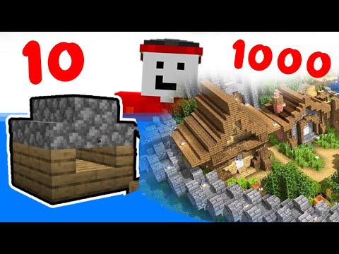 Видео: Постройки из 10 100 1000 Блоков Деревня в Minecraft