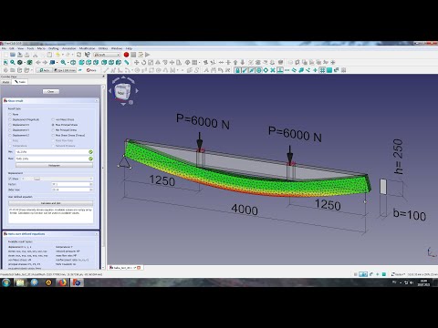 Видео: Расчет балки загруженной сосредоточенными нагрузками во FreeCAD FEM